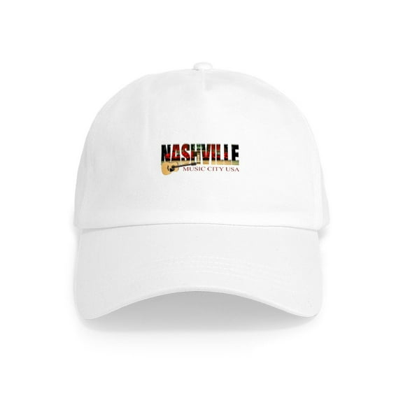 CafePress - Nashville Music City USA Cap - Adjustable 100% Brushed Unisex Casual Cotton Baseball Cap, Beige, 1