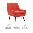 thumbnail image 6 of Linon Trelis Upholstered Tufted Accent Chair Black Legs in Pimento Red Fabric, 6 of 13