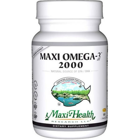 MAXI-HEALTH Maxi oméga-3 2000, l'huile de poisson, casher, 100 CT