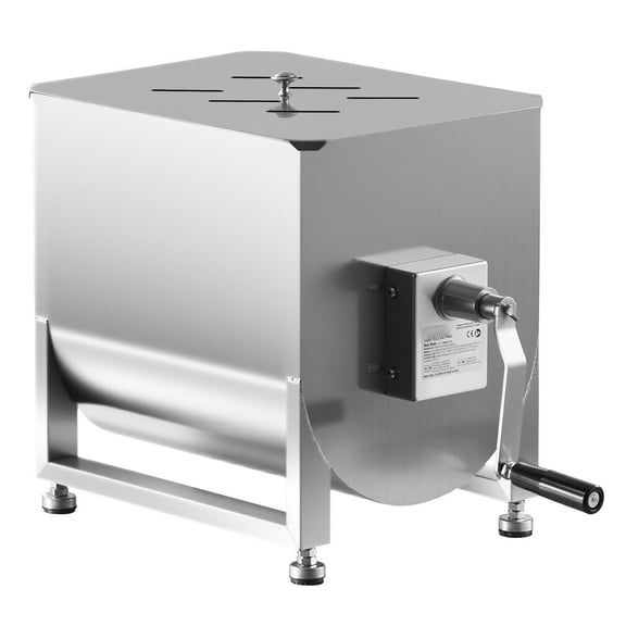 KFFKFF Hand-Operated Meat Blender, 80L Permanent Container for Meat Preparation (Can Mix up to 15LBS of Meat), Stainless Steel Meat Blending Device, Sausage Blending Apparatus with Lid, Handle