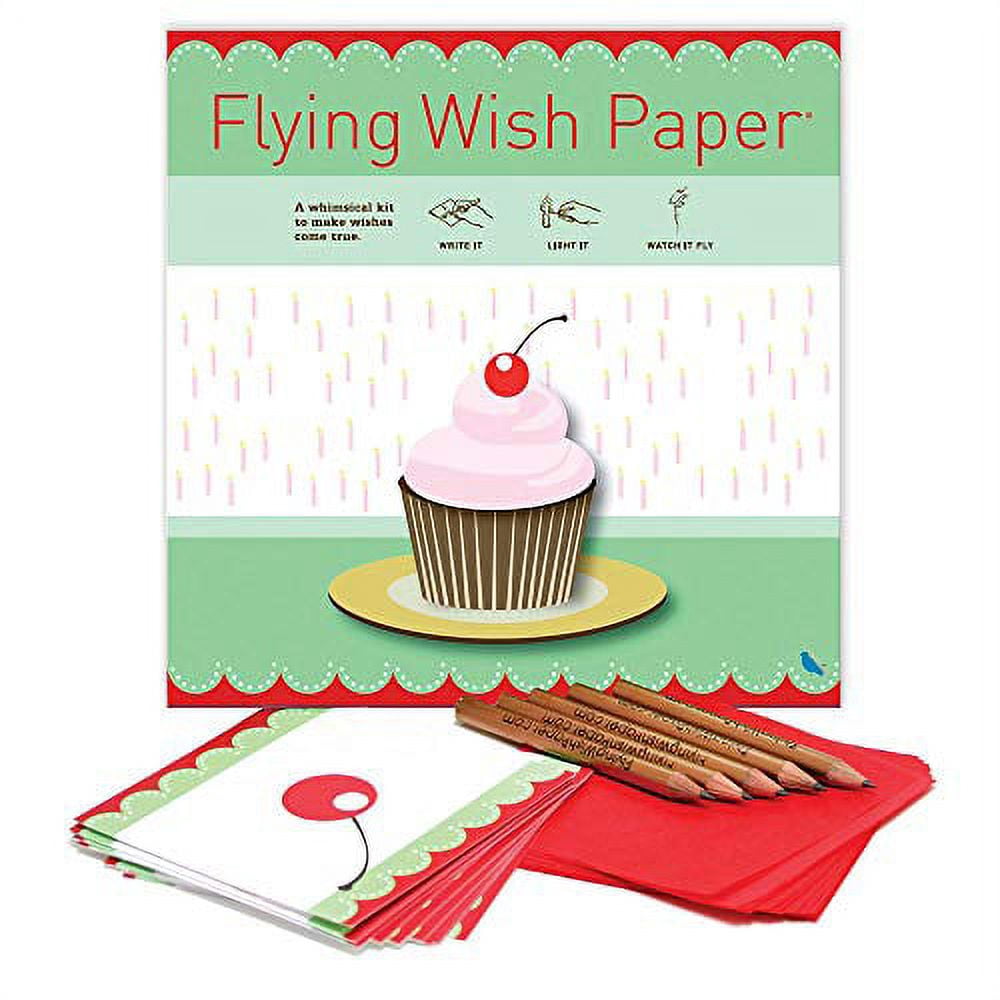 Children's Birthday Cupcake Flying Wish Paper Kit