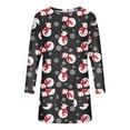thumbnail image 4 of Black and Friday Deals under 10.00 LYXSSBYX Christmas Dresses Women Plus Size Clearance Women Casual Long Sleeve Round Neck With Pocket Christmas Printed Dress, 4 of 5
