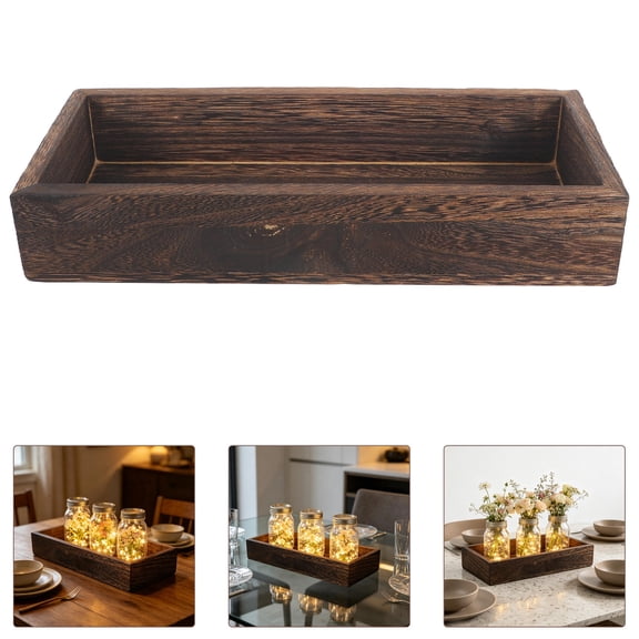 FOMIYES Wooden Decorative Tray for Table Centerpiece Coffee Farmhouse Rustic