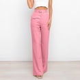 thumbnail image 2 of Straight Wide Leg Dress Pants for Women High Elastic Waist Business Casual Work Office Summer Trousers with Pockets, 2 of 5