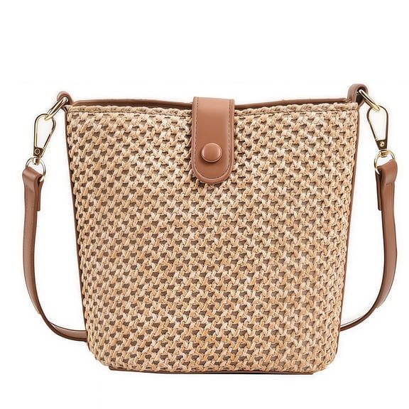 Small Straw Crossbody Bag for Women Woven Summer Shoulder Phone Purse Beach Handbag for Vacation