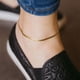 thumbnail image 3 of Pulseras de tobillo de eslabones de cadena de serpiente plana chapada en oro para mujer, linda joyería de pie de tobillera de playa de verano, 3 of 5