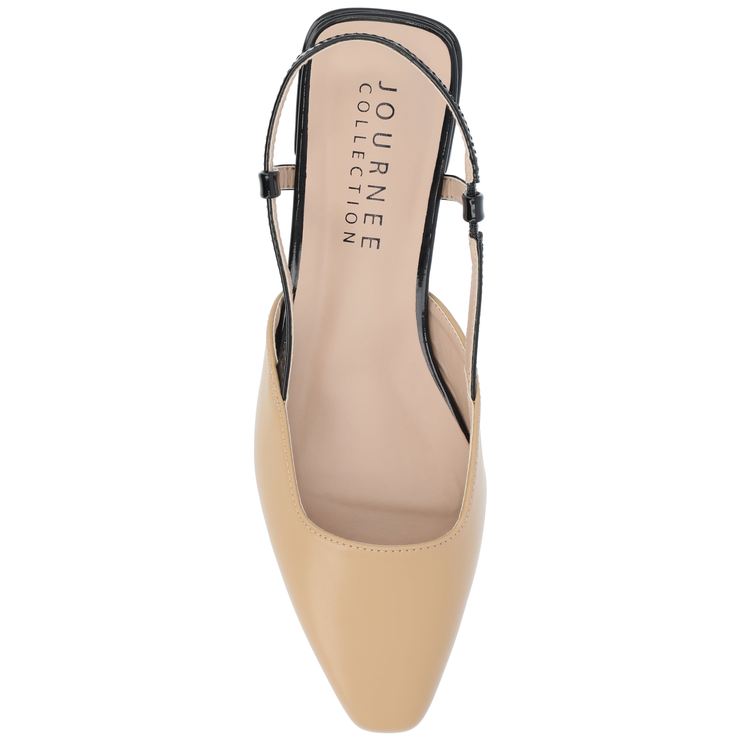 Journee Womens Paislee Sling Back Block Heel Square Toe Flats