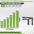 thumbnail image 3 of NavePoint 12U 4 Post Server Rack – Open Frame Rack for 19 Inch Equipment, Adjustable Depth 4-Post Network Rack with Casters Wheels, 12U Server Rack 1322lbs Capacity, Black, 3 of 5