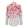 thumbnail image 5 of Outfmvch Heart Print Blouses Business Tops for Women Button Down Shirt Womens Blouses Holiday Blouses Heart Blouses Work Shirts for Women Business Casual Hot Pink S, 5 of 5