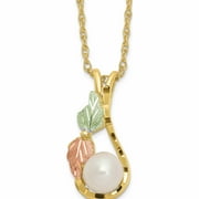 JEWELRY BY SWEET PEA 10K Tri Color Tri-Color With 12K Accents Fwc Pearl Black Hills Gold Necklace Made In United States 10bh728-18.25