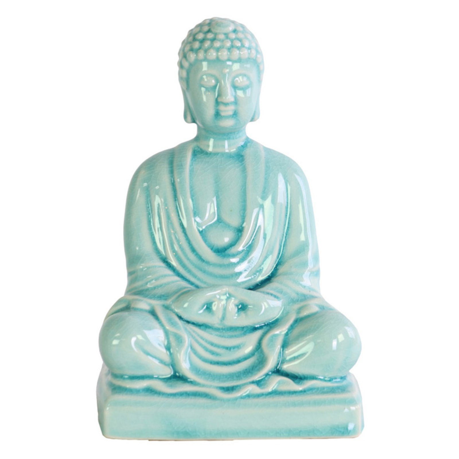 Urban Trends Collection: Ceramic Buddha Figurine, Gloss Finish, White