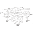 thumbnail image 3 of Hommoo L Shaped Flippable Backrest Sectional Couches and Sofas, 4-Seat Linen Sectional Sofa Sets, Modern Living Room Furniture Sets, 15' Back Height, Grey(No Ottoman), 3 of 8