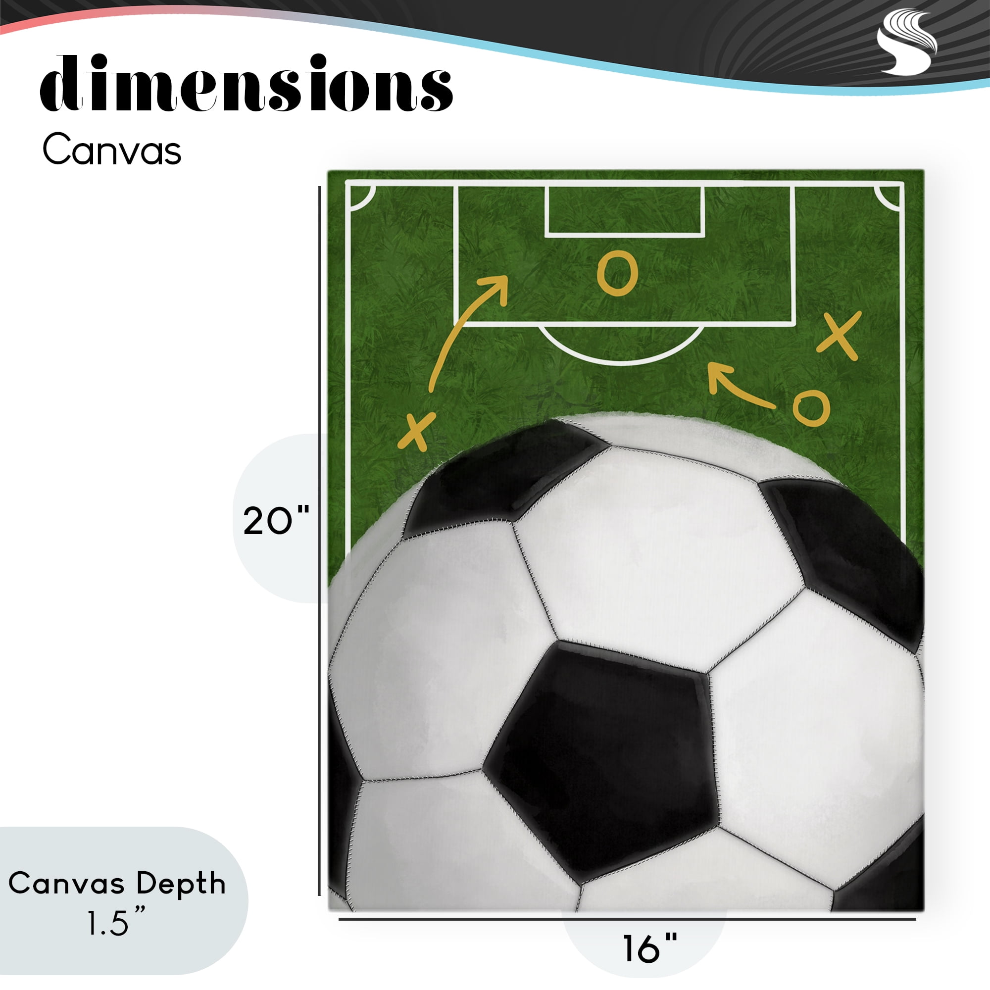 Stupell Industries Soccer Field & Ball Canvas Wall Art, design by Jennifer Stith
