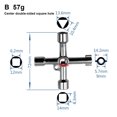 thumbnail image 1 of Llave triangular Universal, llave cruzada múltiple de 4 vías para caja de medidor de gabinete de elevador eléctrico de Gas NikouMX herramienta, 1 of 8