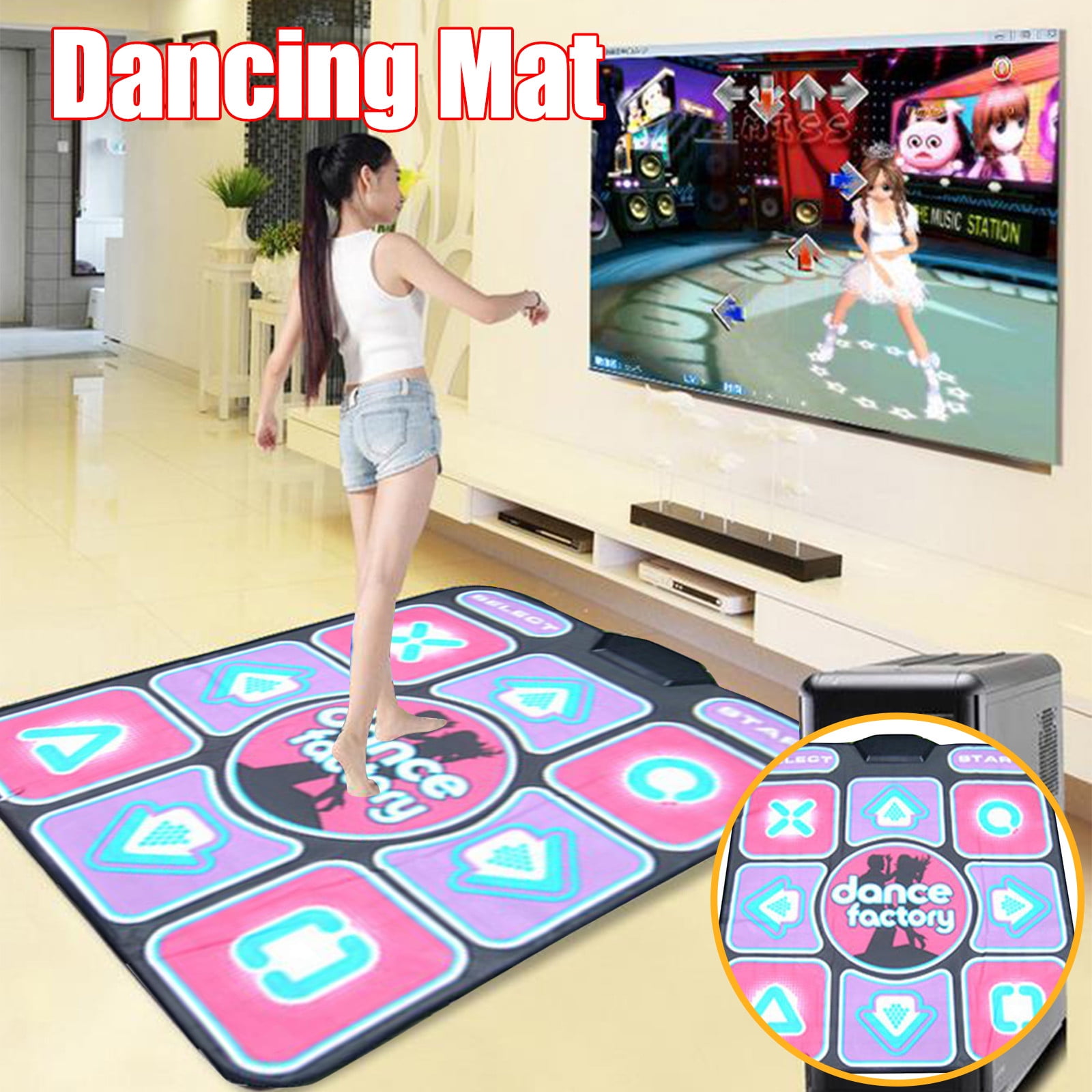 Dance Mat for Children and Adults,special Dancing Mat for Wired Usb Computer with 50 English Music,the Overall Entertainment and Fitness Can Make You Exercise Effectively in the Dance for Home 