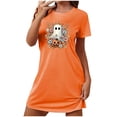 thumbnail image 1 of Camisón corto de talla grande para mujer, camisón de manga corta con estampado de pecho a la moda, camisón para mujer, 1 of 2
