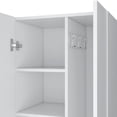 thumbnail image 5 of Depot E-Shop Attica 2-Door Broom Cabinet with Inner Shelves and Side Hangers, White, 5 of 7