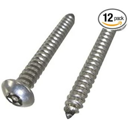 

# 12 X 3/4 Stainless Steel Button Head Tamperproof Torx Sheet Metal Screws (Pack of 12)