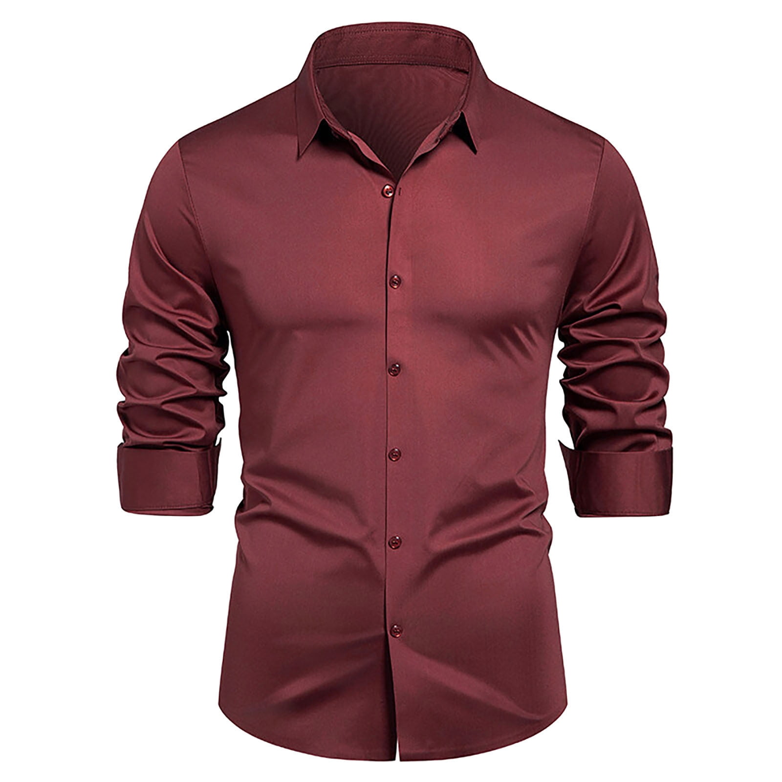 red homecoming dress shirts ARTURO Modern Fit Long Sleeve Red Dress Shirt 2XL (18.5) 36/37 (1856) main image 1