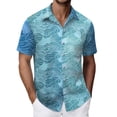 thumbnail image 2 of Hawaiian Shirt for Men Summer Short Sleeve Button Up Notch Collar Tropical Print Beach Shirts Vacation Outfits, 2 of 5