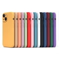 thumbnail image 2 of Funda de teléfono para IPhone X, XR, XS, 11, 12, 13, 14 Pro Max, 7, 8 Plus, contraportada de silicona líquida a prueba de golpes, Color puro contraído, 2 of 4