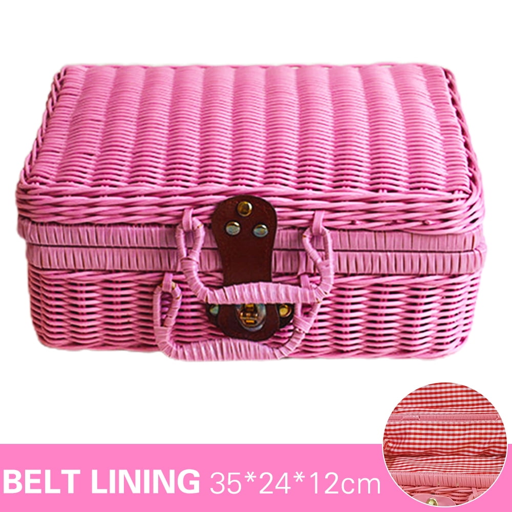 Picnic Basket Large Size Organizer Container Storage Basket with Lid