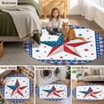 thumbnail image 5 of Independence Day Round Area Rug 8Ft Washable Large Circle Rugs for Living Room Dorm, Red Blue Patriotic Star Stripes Plaid Non-Slip Carpet Floor Mats Indoor Outdoor Carpet Runner Aesthetic Home Decor, 5 of 8