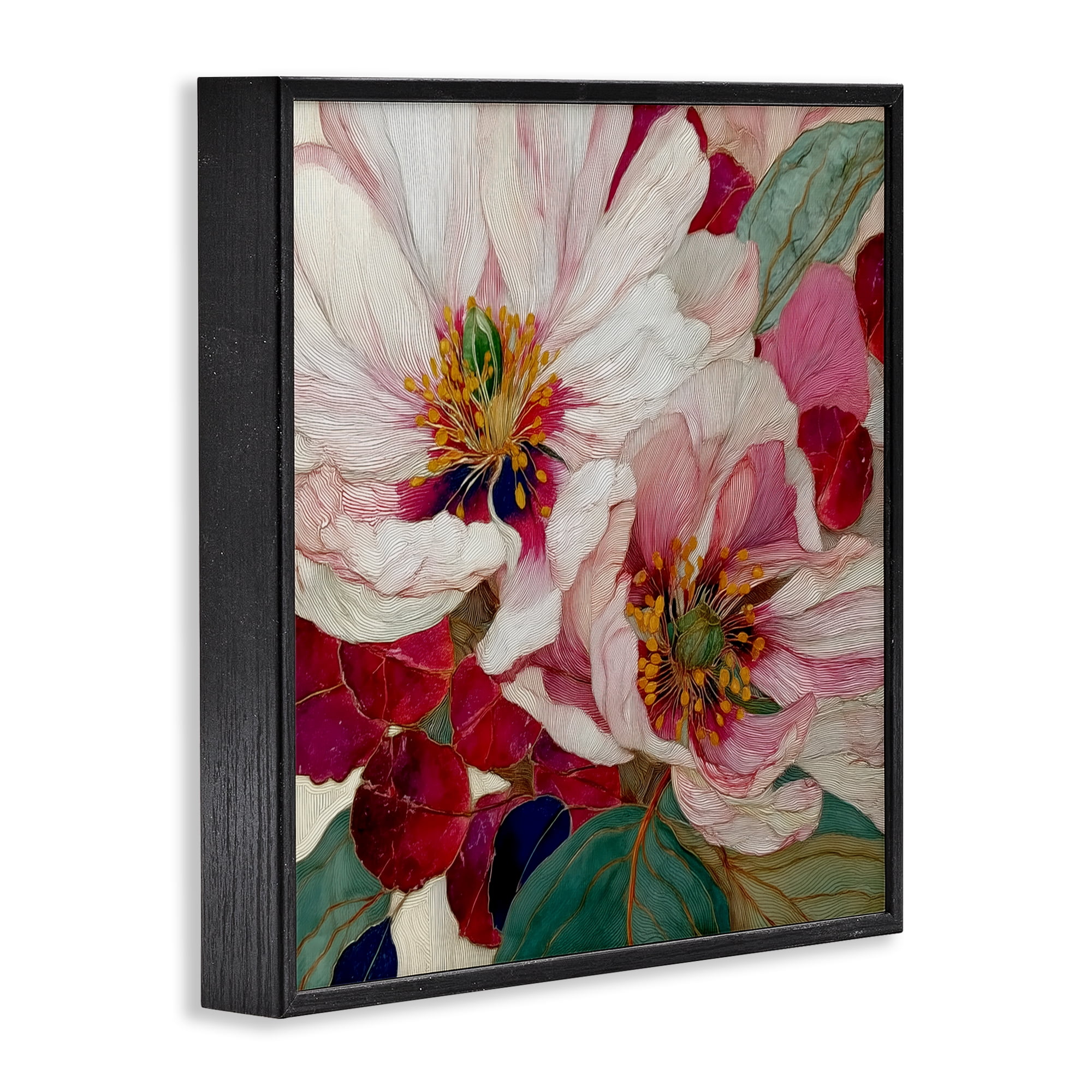 Cimarron Flowers Ornate Details Black Framed Giclee Art, design by Annabelle Hall