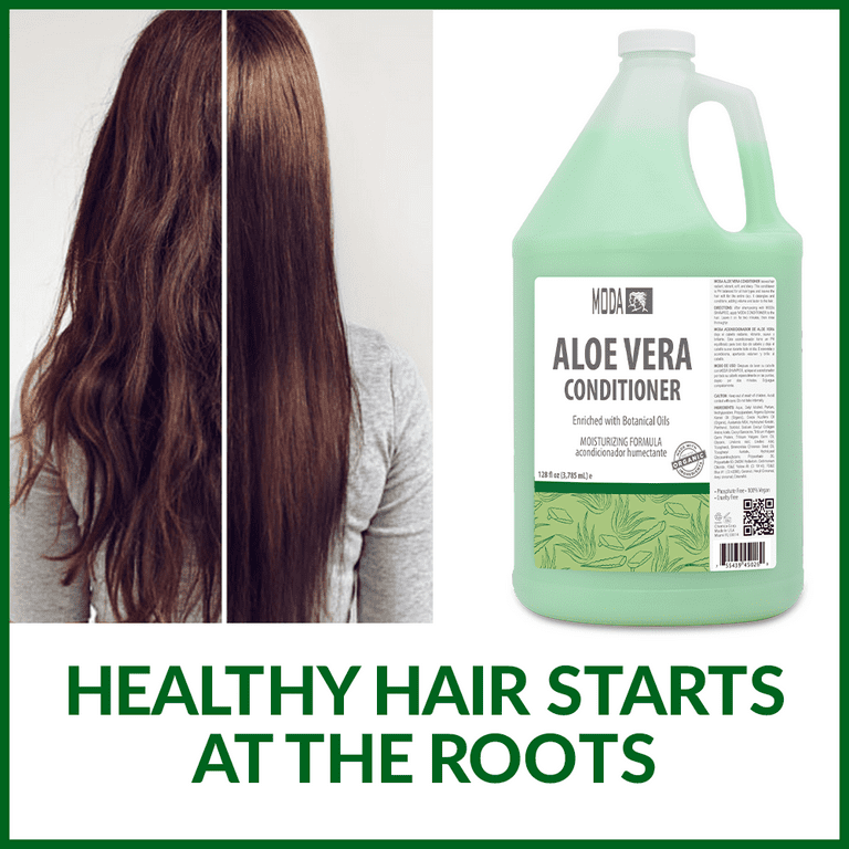 MODA - Moisturizing Conditioner for all Hair Types, Aloe Vera, 128 Oz,  Professional - Strengthens, Moisturizes, Leaves Hair Soft and Shiny, Adds  ...