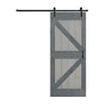 thumbnail image 2 of K Style 38 in. x 84 in. French Gray/Dark Gray Finished DIY Knotty Pine Wood Sliding Barn Door With Hardware Installation Hardware Kit, 2 of 5