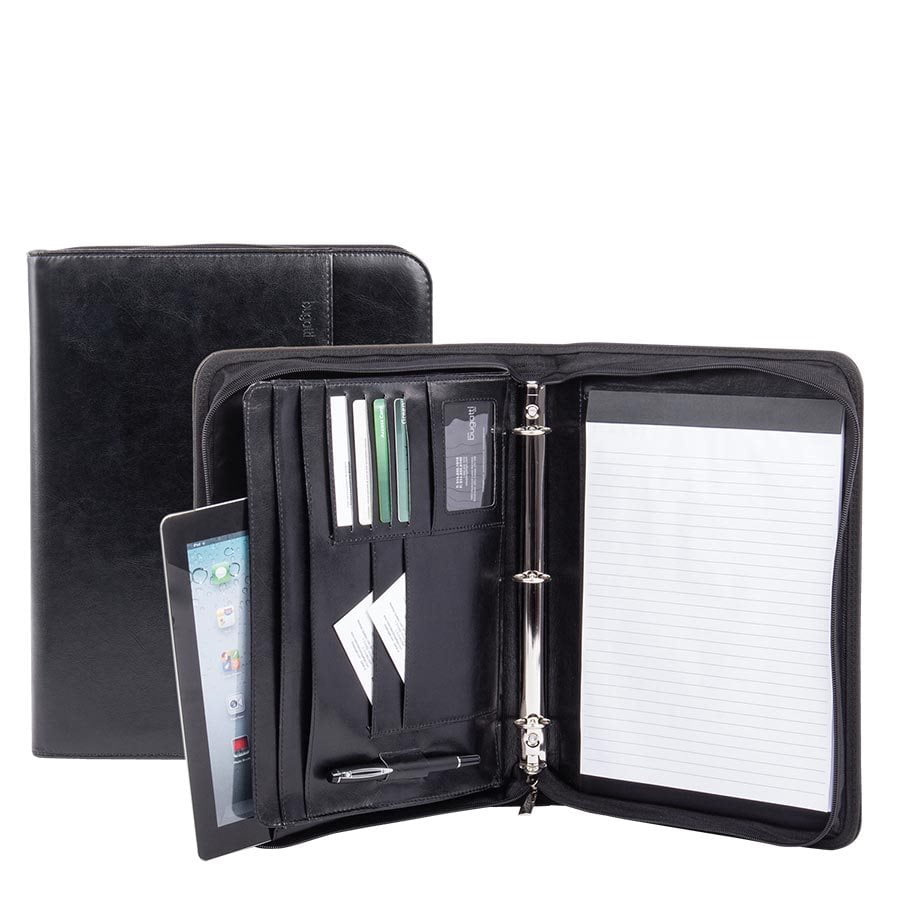 Bugatti RGB1105-BLACK RGB1105 Ring Binder Writing Case 11 x 13-1/2 in Black - 1 Each