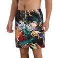 thumbnail image 2 of My Hero Academia Deku Men's Beach Shorts Swim Trunks Casual Quick Dry Board Shorts Swimwear with Mesh Lined and Pockets, 2 of 8