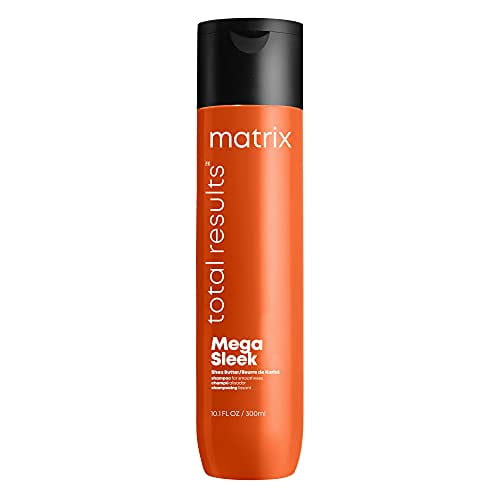 MATRIX Total Results Mega Sleek Shampoo, Controls Frizz Smooths Hair, with Shea Butter, for Unruly Hair, 10.1 Fl Oz
