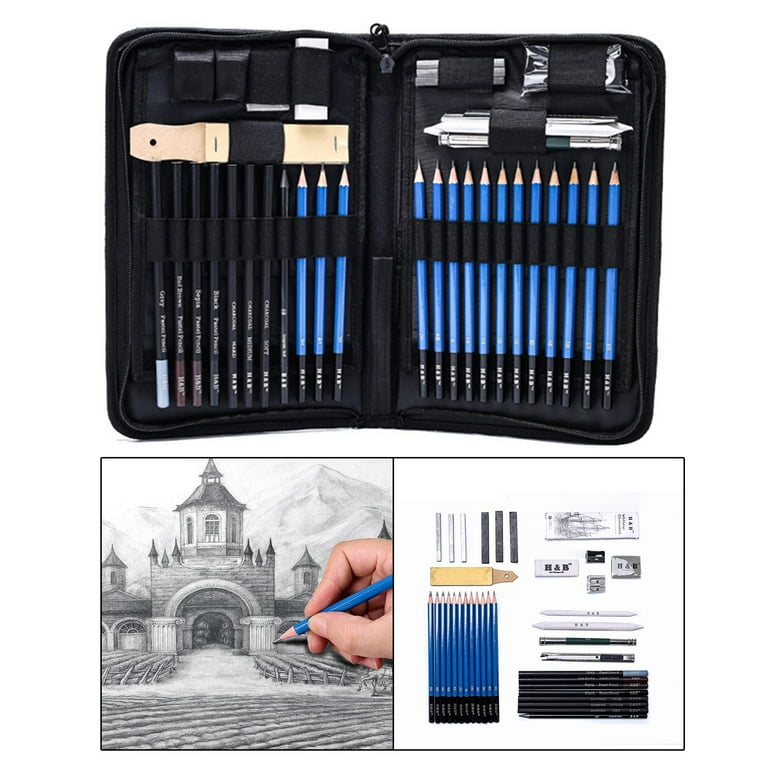 40 Pieces Professional Drawing Sketch Pencils Watercolor Eraser Pencil Art  Tools for Colouring Shading Beginners Sketching Drawing