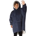 thumbnail image 1 of The Comfy Original Jr Oversized Microfiber Wearable Blanket for Kids, Navy, 1 of 6