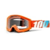 100% Strata Clear Lens Youth MX Goggles Orange