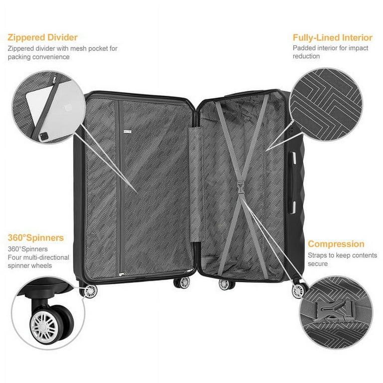 Hikolayae Rachel Collection - Three Piece Hardside Spinner Luggage