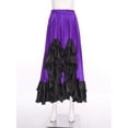 thumbnail image 3 of inlzdz Women Spanish Flamenco Dance Skirt Ruffle Trim Irregular Hem Big Swing Skirts for Tango Salsa Purple XXL, 3 of 6