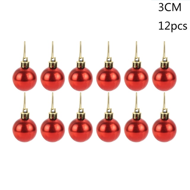 Xihbxyly Adornos Navideños de Plástico Brillantes, Vibrantes y Perfectos para Hoteles y Oficinas, Juego de 12 Piezas, 30 Mm, Ideal para Colgar En El Árbol de Navidad.