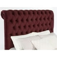 thumbnail image 6 of Pemberly Row Tufted Upholstered Fabric Eastern King Panel Bed in Wine Red, 6 of 10