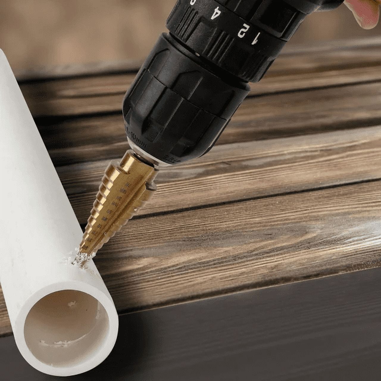 Hyper Tough 12-Step Split Point Titanium Coated Drill Bit, 3/16 - 7/8-inch, Model 42536, HYPERTOUGH PL HT STEP DRILL BIT