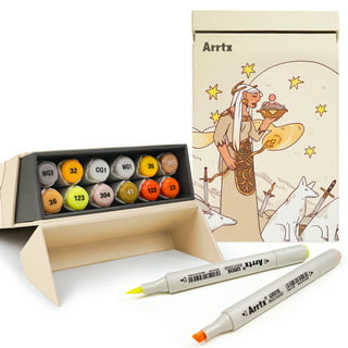 Arrtx OROS Pastel Colors Marker Set, 40 Colors Brush and Chisel Nibs,  High-level Durable Alcohol ink markers set, Alcohol based ink, Permanent  for