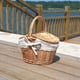 thumbnail image 2 of Handmade Food Fruit Storage Wicker Hamper Willow Woven Picnic Basket with Handle Double Lid for Shopping, 2 of 4