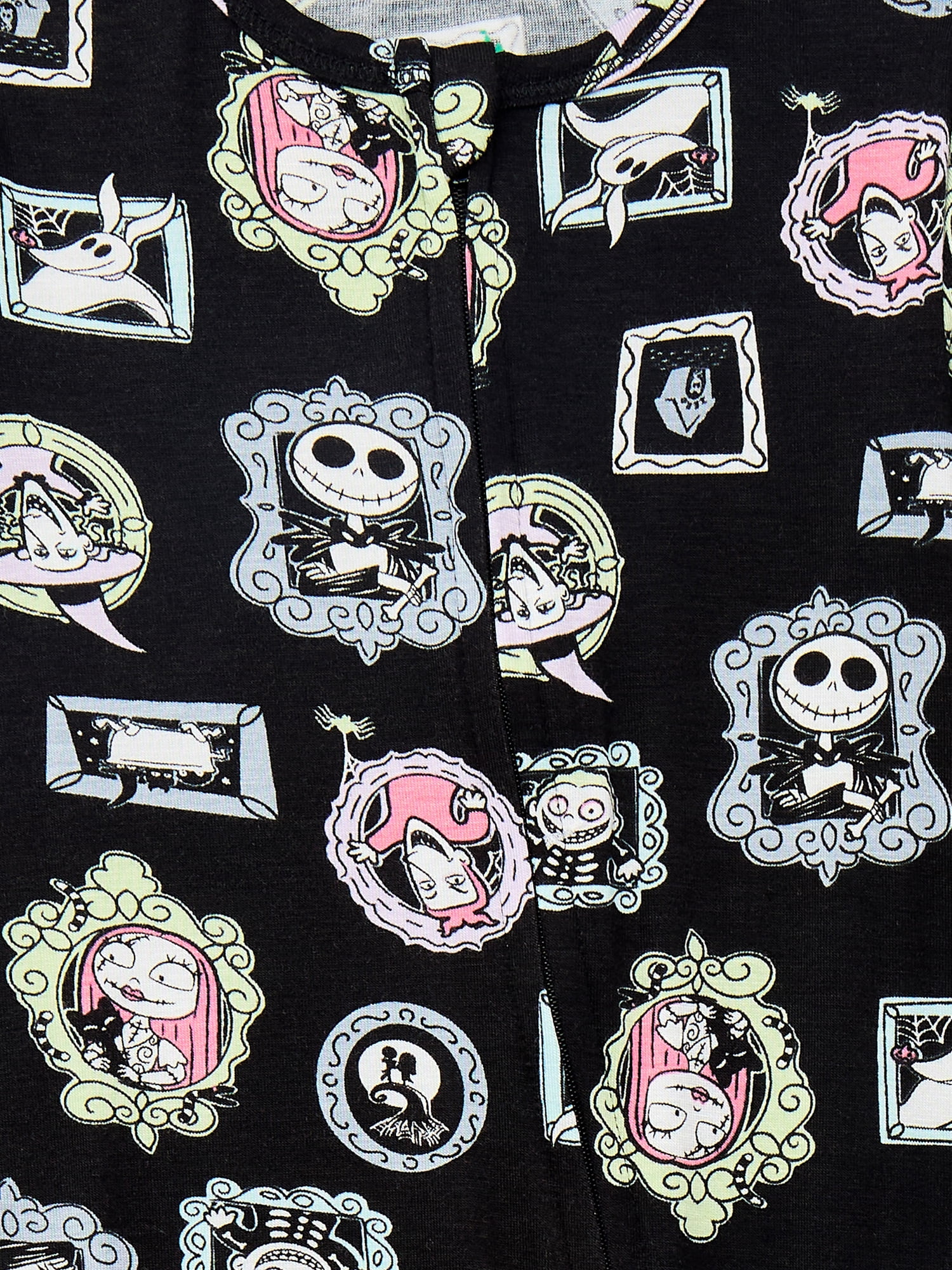 Nightmare Before Christmas Baby Boys or Girls Two-Way Zip Front Footed Pajama One-Piece, Sizes 0-6/9M