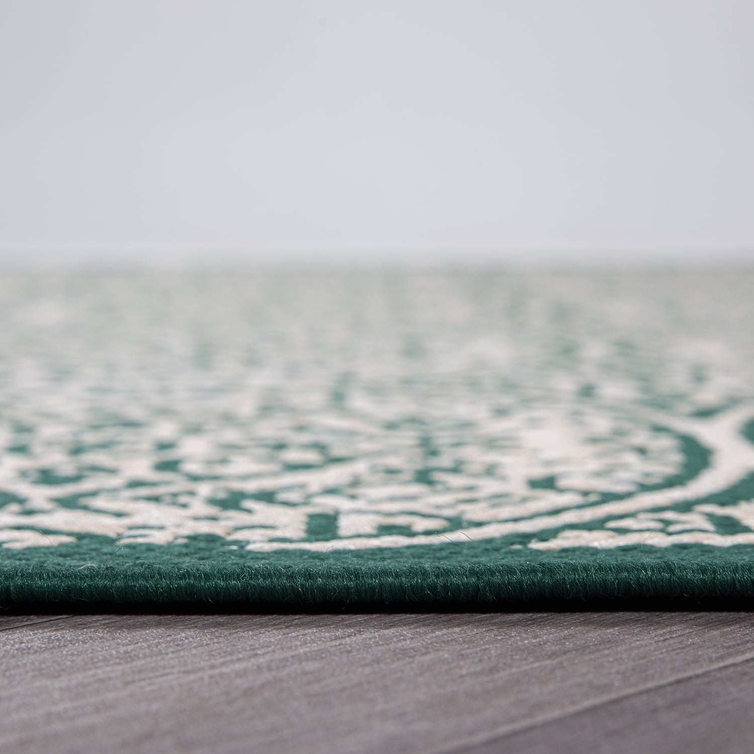 World Rug Gallery Transitional Floral Circles Textured Flat Weave Indoor/Outdoor Area Rug - GREEN 5' X 7'