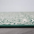 thumbnail image 3 of World Rug Gallery Transitional Floral Circles Textured Flat Weave Indoor/Outdoor Area Rug - GREEN 5' X 7', 3 of 9