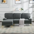 thumbnail image 2 of Aukfa 80" Sectional Sofa with Chaise for Living Room, Modern Lounge Couch, Pillow Top Arm, Dark Gray, 2 of 11