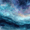 Abstract Sunset Landscape, variant on UXIEQU Dolphins Jumping Ocean Canvas Wall Art Print 15.75x11.81 Inches