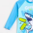 thumbnail image 4 of Gelikeya Boys Swim Set Size 4-5 Dinosaur Printed Bathing Suit Long Sleeve Shirts and Swim Trunks Rash Guard Sunsuit Boy Swimming Suits Kids Swimwear Z11-Blue, 4 of 7