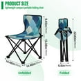 thumbnail image 3 of 600D Oxford Camping Chair Portable Foldable Chair Supports 220 lbs for Picnic, Fishing, Backpacking Blue Fan-shaped Shapes, 3 of 8